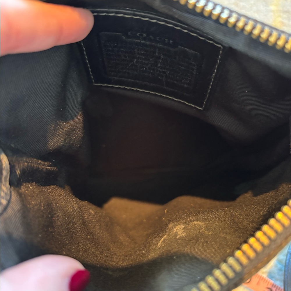 COACH 2010’s C print jacquard Black Crossbody Bag, adjustable strap - Picture 11 of 13
